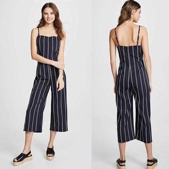 cupcakes & cashmere Pants - Cupcakes and cashmere Avery stripe jumpsuit size 8